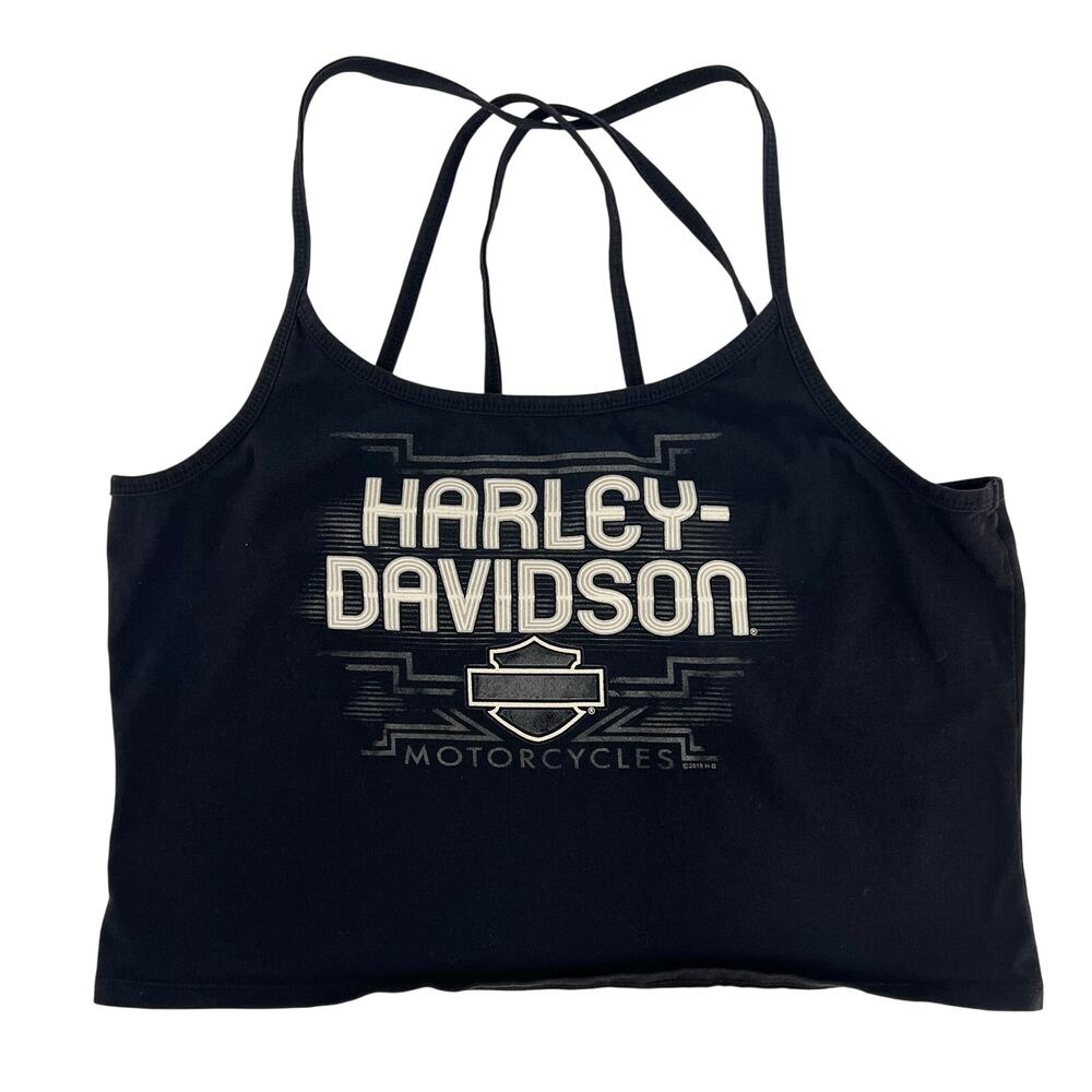 Harley Davidson Strappy Crop Tank Top Pensacola Florida Biker Motorcycle XL